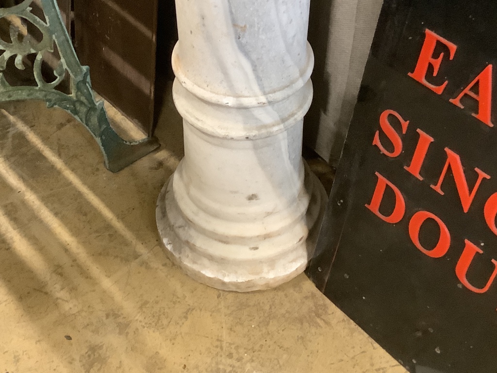 A Victorian alabaster pedestal, height 120cm